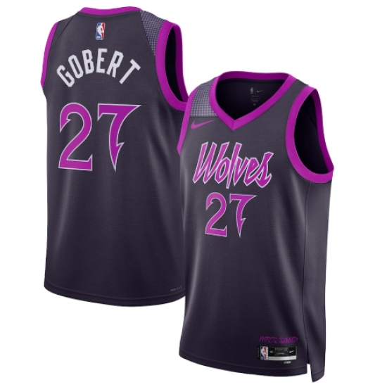 Men's Minnesota Timberwolves #27 Rudy Gobert Purple 2025-26 City Edition Stitched Basketball Jersey - Ujersey