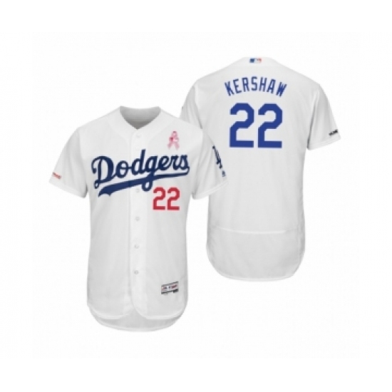 Men's Clayton Kershaw Los Angeles Dodgers #22 White 2019 Mothers Day Flex Base Home Jersey - Ujersey