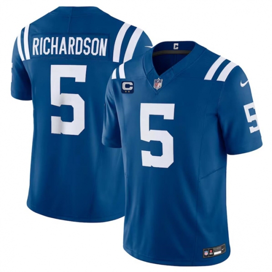 Men's Indianapolis Colts #5 Anthony Richardson Blue 2024 F.U.S.E. With 2-Star C Vapor Limited Stitched Football Jersey - Ujersey