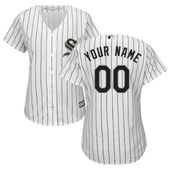 Women's Chicago White Sox Majestic White/Black Home Cool Base Custom Jersey - Ujersey