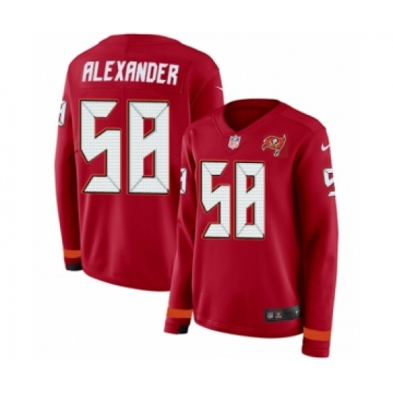 Women's Nike Tampa Bay Buccaneers #58 Kwon Alexander Limited Red Therma Long Sleeve NFL Jersey - Ujersey