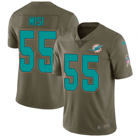 Men's Nike Miami Dolphins #55 Koa Misi Limited Olive 2017 Salute to Service NFL Jersey - Ujersey