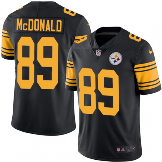 Men's Nike Pittsburgh Steelers #89 Vance McDonald Limited Black Rush Vapor Untouchable NFL Jersey - Ujersey