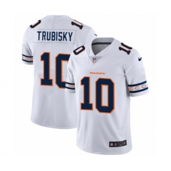 Men's Chicago Bears #10 Mitchell Trubisky White Team Logo Cool Edition Jersey - Ujersey