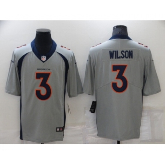 Men's Denver Broncos #3 Russell Wilson Grey Vapor Untouchable Limited Stitched Jersey - Ujersey