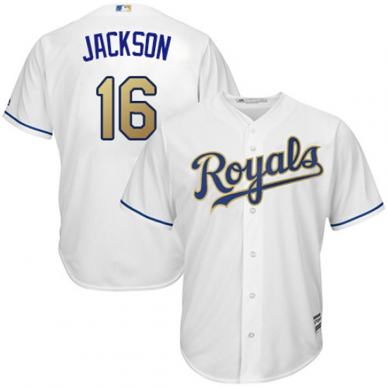 Youth Majestic Kansas City Royals #16 Bo Jackson Authentic White Home Cool Base MLB Jersey - Ujersey