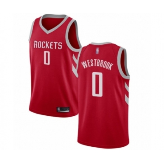 Youth Houston Rockets #0 Russell Westbrook Swingman Red Basketball Jersey - Icon Edition - Ujersey
