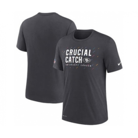 Men's San Francisco 49ers Charcoal 2021 Crucial Catch Performance T-Shirt - Ujersey
