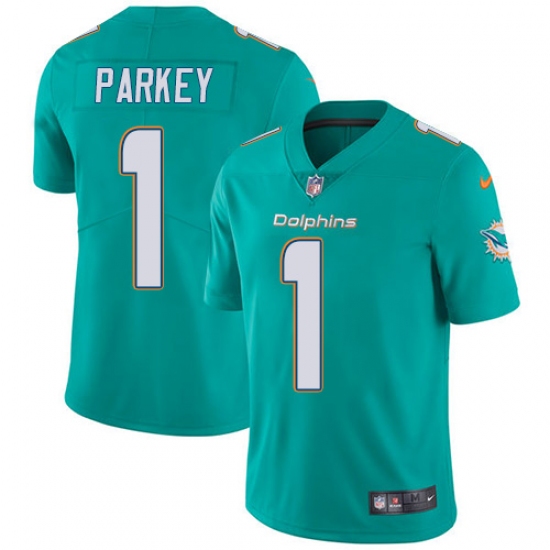 Men's Nike Miami Dolphins #1 Cody Parkey Aqua Green Team Color Vapor Untouchable Limited Player NFL Jersey - Ujersey
