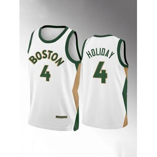 Men's Boston Celtics #4 Jure Holiday White Edition Stitched Basketball Jersey - Ujersey
