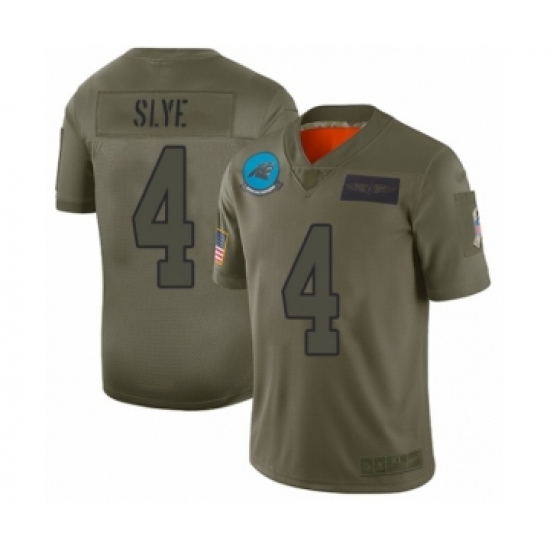 Youth Carolina Panthers #4 Joey Slye Limited Olive 2019 Salute to Service Football Jersey - Ujersey