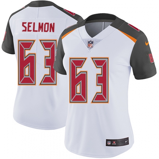 Women's Nike Tampa Bay Buccaneers #63 Lee Roy Selmon White Vapor Untouchable Limited Player NFL Jersey - Ujersey