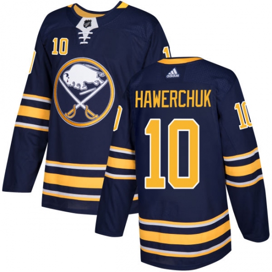 Men's Adidas Buffalo Sabres #10 Dale Hawerchuk Authentic Navy Blue Home NHL Jersey - Ujersey