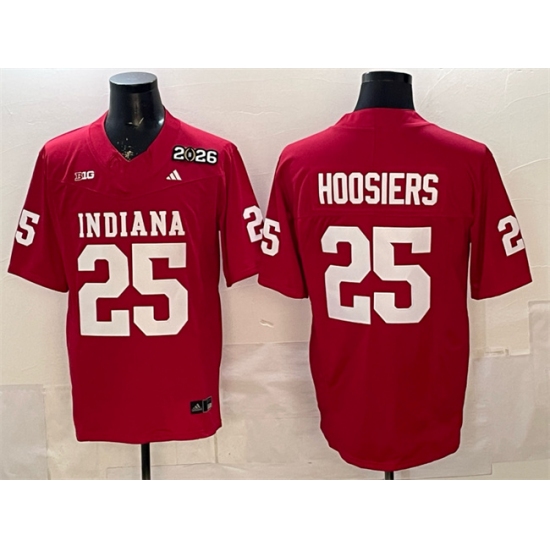 Men's Indiana Hoosiers #25 Hoosiers Red F.U.S.E. 2026 Patch Stitched Football Jersey - Ujersey