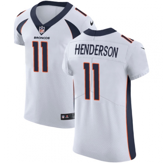 Men's Nike Denver Broncos #11 Carlos Henderson White Vapor Untouchable Elite Player NFL Jersey - Ujersey