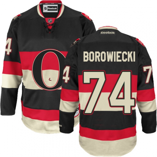 Men's Reebok Ottawa Senators #74 Mark Borowiecki Authentic Black Third NHL Jersey - Ujersey