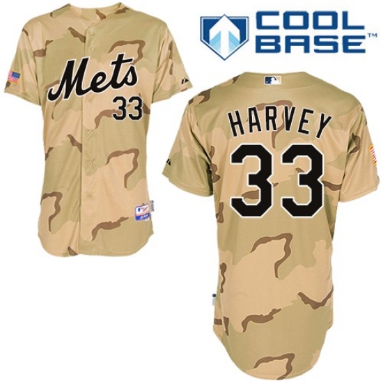 Men's Majestic New York Mets #33 Matt Harvey Authentic Camo Commemorative Military Day Cool Base MLB Jersey - Ujersey