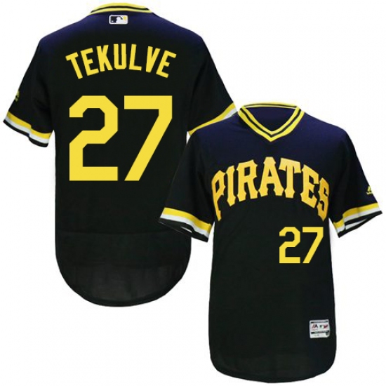 Men's Majestic Pittsburgh Pirates #27 Kent Tekulve Black Flexbase Authentic Collection Cooperstown MLB Jersey - Ujersey