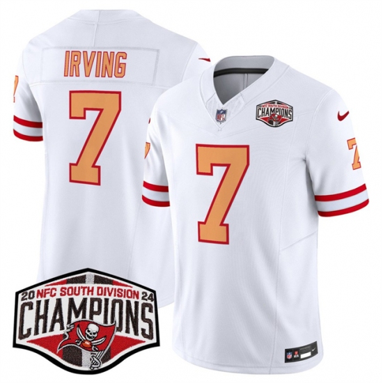 Men's Tampa Bay Buccaneers #7 Bucky Irving White F.U.S.E. 2024 NFC South Champions Limited Stitched Jersey - Ujersey