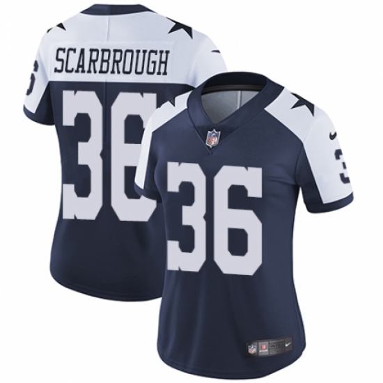 Women's Nike Dallas Cowboys #36 Bo Scarbrough Navy Blue Throwback Alternate Vapor Untouchable Limited Player NFL Jersey - Ujersey