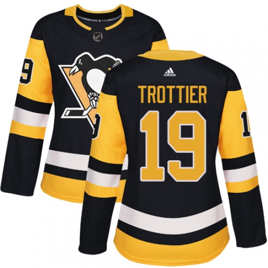 Women's Adidas Pittsburgh Penguins #19 Bryan Trottier Authentic Black Home NHL Jersey - Ujersey