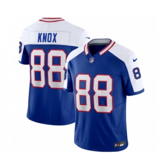 Men's Nike Buffalo Bills #88 Dawson Knox Blue White 2023 F.U.S.E. Throwback Vapor Untouchable Limited Football Stitched Jersey