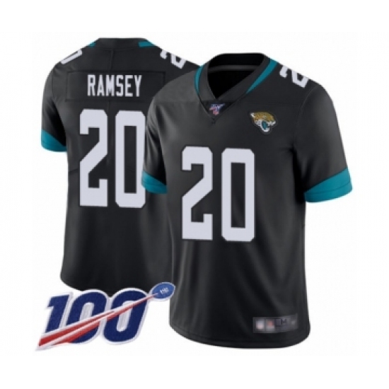 Men's Nike Jacksonville Jaguars #20 Jalen Ramsey Black Team Color Vapor Untouchable Limited Player 100th Season NFL Jersey - Ujersey