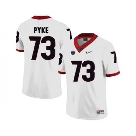 Georgia Bulldogs 73 Greg Pyke White College Football Jersey - Ujersey