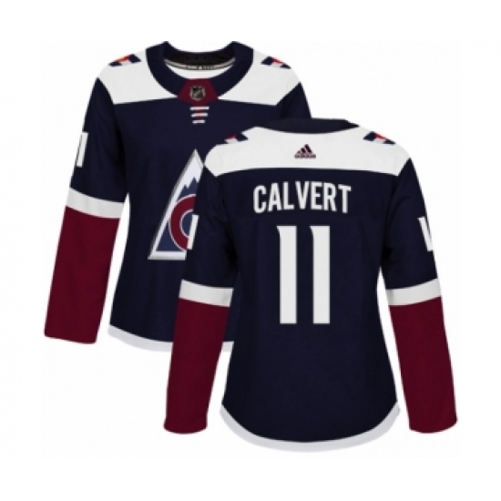Women's Adidas Colorado Avalanche #11 Matt Calvert Premier Navy Blue Alternate NHL Jersey - Ujersey