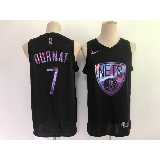 Men's Brooklyn Nets #7 Kevin Durant Black Iridescent Holographic 2021 Jersey - Ujersey