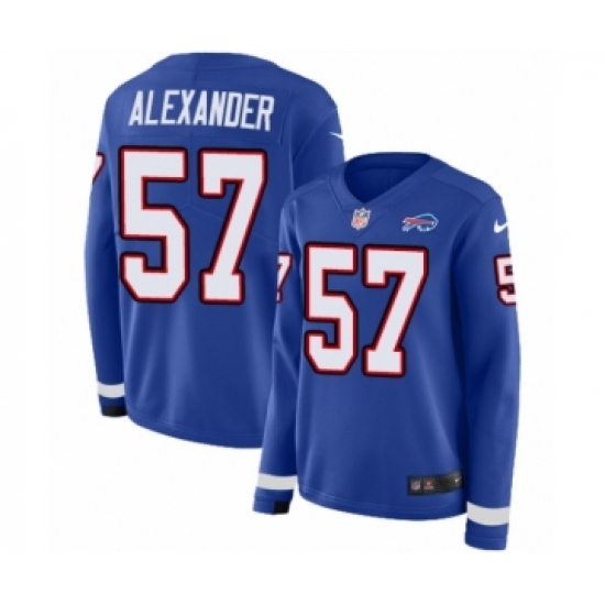 Women's Nike Buffalo Bills #57 Lorenzo Alexander Limited Royal Blue Therma Long Sleeve NFL Jersey - Ujersey