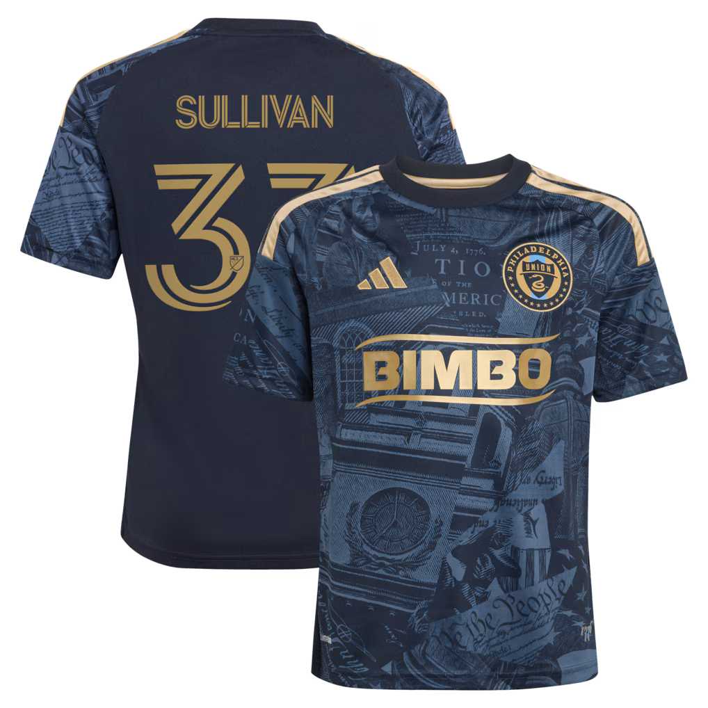 Youth Philadelphia Union Quinn Sullivan adidas Navy 2026 1776 Kit Replica Jersey