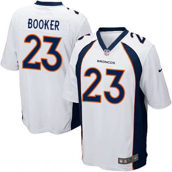 Men's Nike Denver Broncos #23 Devontae Booker Game White NFL Jersey - Ujersey