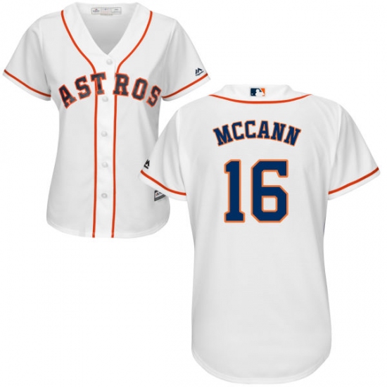 Women's Majestic Houston Astros #16 Brian McCann Authentic White Home Cool Base MLB Jersey - Ujersey
