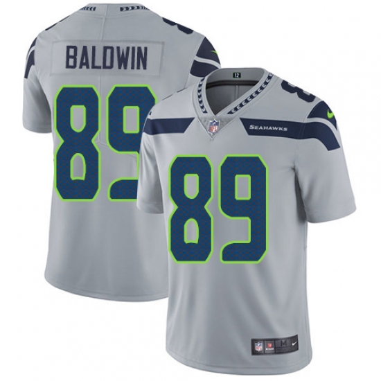 Youth Nike Seattle Seahawks #89 Doug Baldwin Grey Alternate Vapor Untouchable Limited Player NFL Jersey - Ujersey
