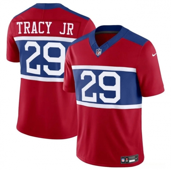 Men's New York Giants #29 Tyrone Tracy Jr Red Alternate Vapor F.U.S.E. Limited Stitched Football Jersey - Ujersey