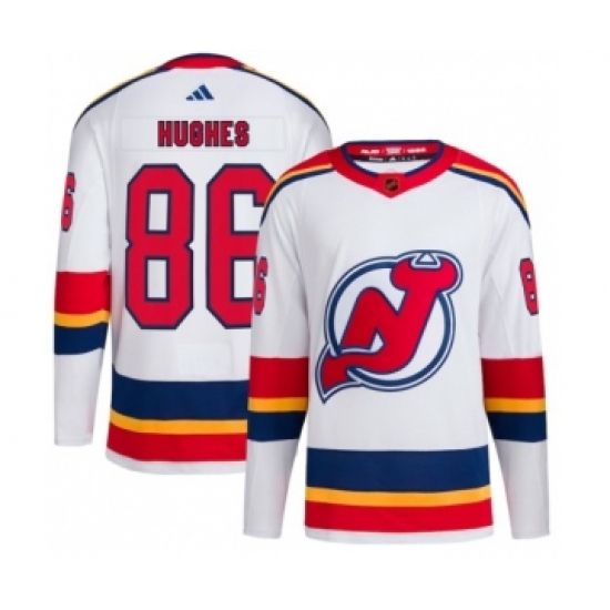 Men's New Jersey Devils #86 Jack Hughes White 2022-23 Reverse Retro Stitched Jersey - Ujersey