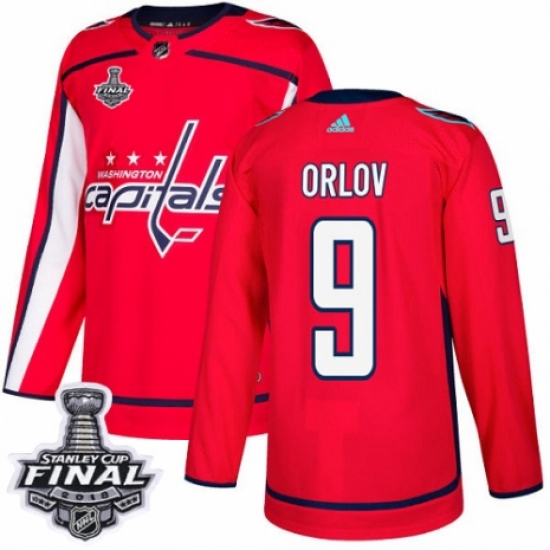 Youth Adidas Washington Capitals #9 Dmitry Orlov Authentic Red Home 2018 Stanley Cup Final NHL Jersey - Ujersey
