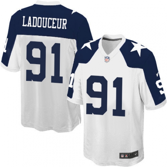 Men's Nike Dallas Cowboys #91 L. P. Ladouceur Game White Throwback Alternate NFL Jersey - Ujersey