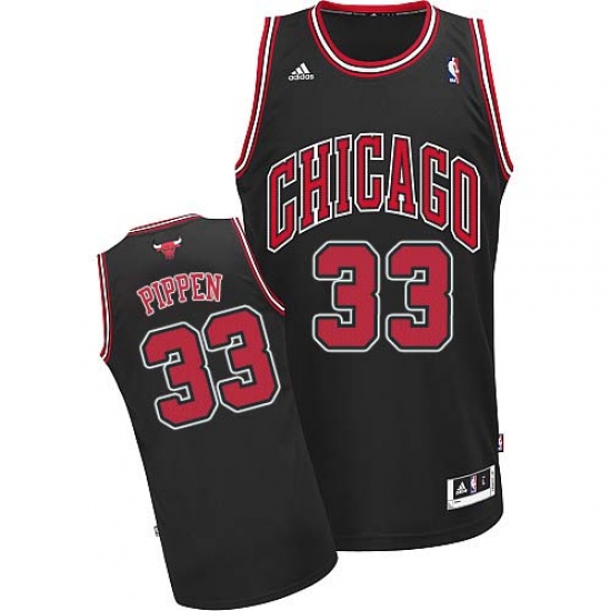 Men's Adidas Chicago Bulls #33 Scottie Pippen Swingman Black Alternate NBA Jersey - Ujersey