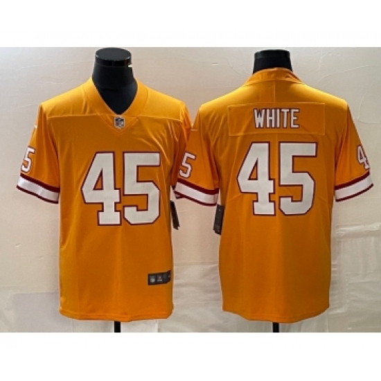 Men's Nike Tampa Bay Buccaneers #45 Devin White Yellow Limited Stitched Throwback Jersey - Ujersey