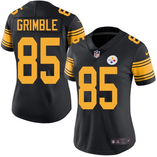 Women's Nike Pittsburgh Steelers #85 Xavier Grimble Limited Black Rush Vapor Untouchable NFL Jersey - Ujersey
