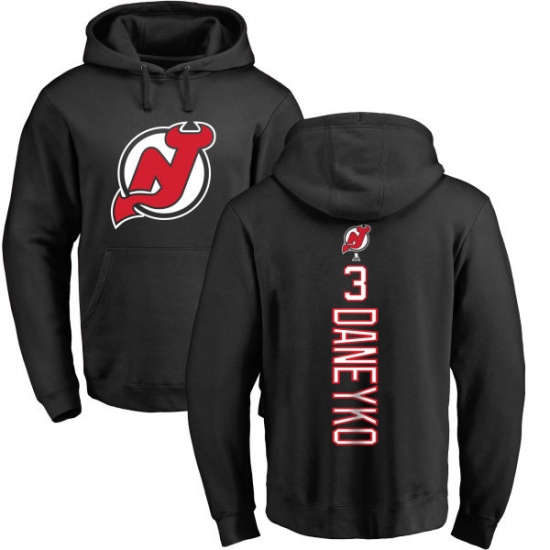NHL Adidas New Jersey Devils #3 Ken Daneyko Black Backer Pullover Hoodie - ujerseystore