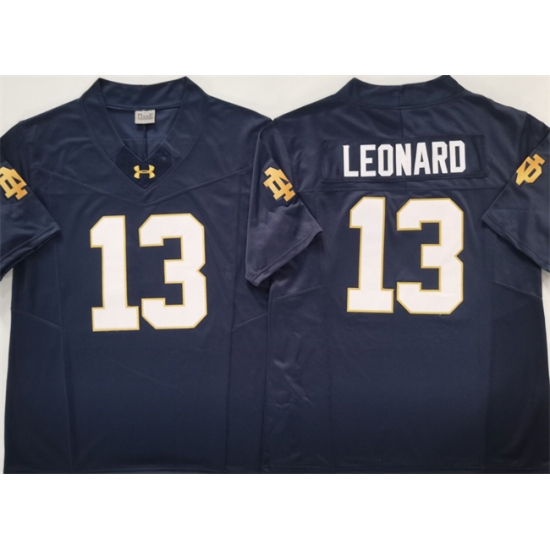 Men's Notre Dame Fighting Irish #13 Riley Leonard Navy 2025 F.U.S.E. Limited Stitched Jersey - Ujersey