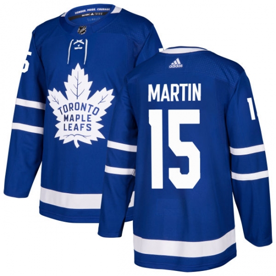 Men's Adidas Toronto Maple Leafs #15 Matt Martin Authentic Royal Blue Home NHL Jersey - Ujersey