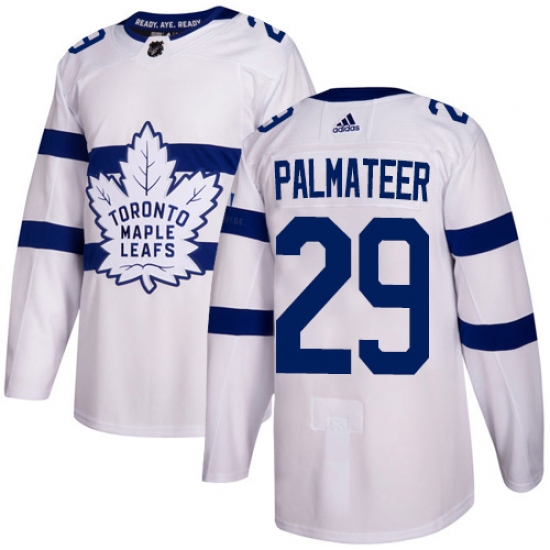 Youth Adidas Toronto Maple Leafs #29 Mike Palmateer Authentic White 2018 Stadium Series NHL Jersey - Ujersey