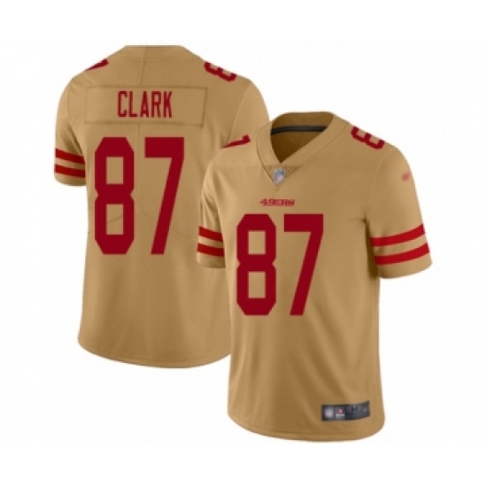 Women's San Francisco 49ers #87 Dwight Clark Limited Gold Inverted Legend Football Jersey - Ujersey