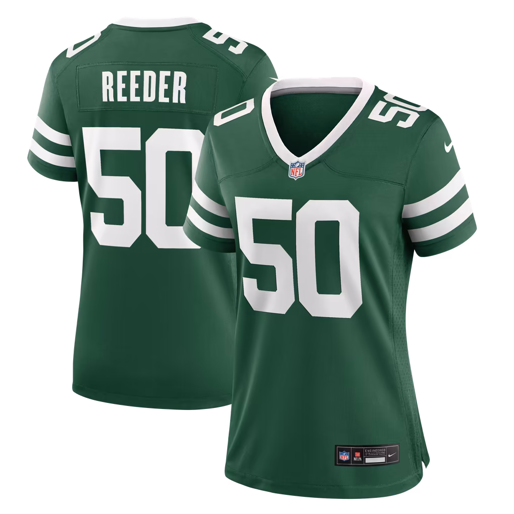 Women's New York Jets Troy Reeder Nike Legacy Green Team Game Jersey - ujerseystore