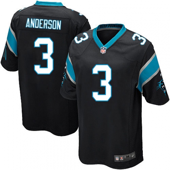Men's Nike Carolina Panthers #3 Derek Anderson Game Black Team Color NFL Jersey - Ujersey