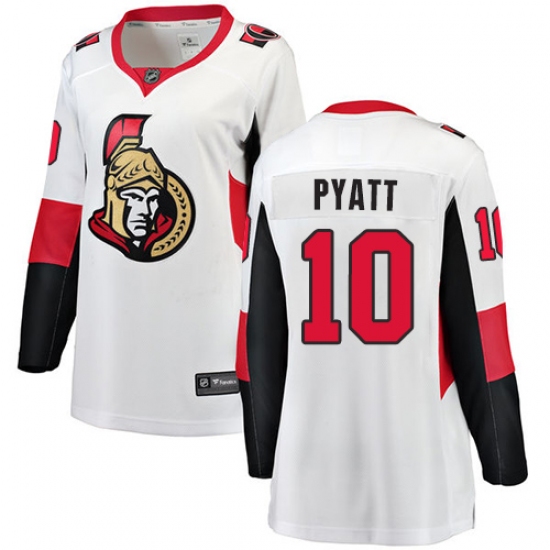 Women's Ottawa Senators #10 Tom Pyatt Fanatics Branded White Away Breakaway NHL Jersey - Ujersey